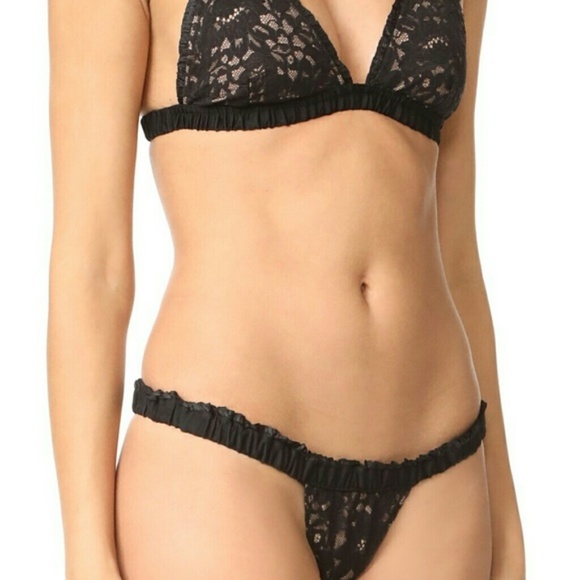 🍒NEW🍒 FOR LOVE & LEMONS SAGE LACE BRA & THONG SET - Picture 6 of 8